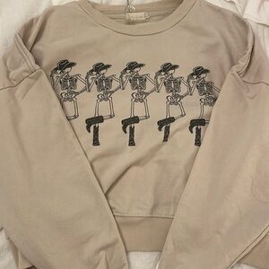 Altard State 5 Dancing Skeleton Sweatshirt XS But Fits Small
